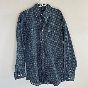 Wrangler George Straight Long Sleeve Button Down One Pocket Shirt